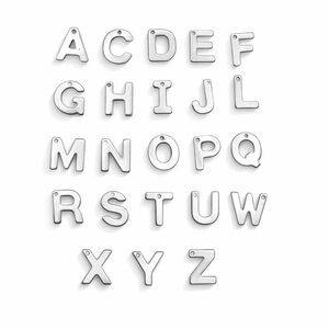 Letter Charms | Silver | Stainless Steel
